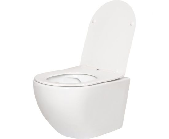 Подвесной безободковый унитаз San More Fiaba белый, с сиденьем микролифт SMT971901 – изображение 3