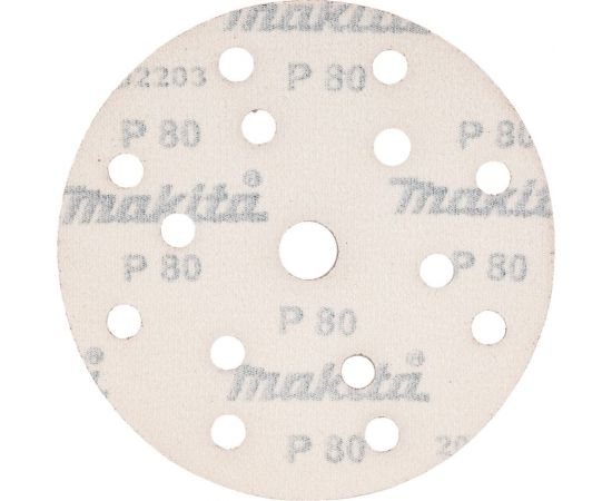 Диск шлифовальный D150 мм, A80, 10 шт, 8 отверстий, коричневый Makita D-54601 – изображение 3