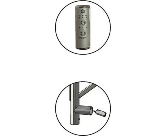 Электрический полотенцесушитель Маргроид с полкой, из стали, встроенный диммер, правый ТЭН, В10 80x50см, черный 4690569263426 – изображение 4