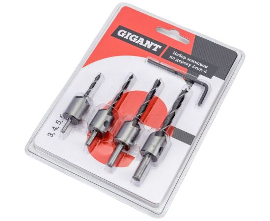 Набор зенковок по дереву 4 шт, сверла 3, 4, 5, 6 мм Gigant Zenk-4 – изображение 4