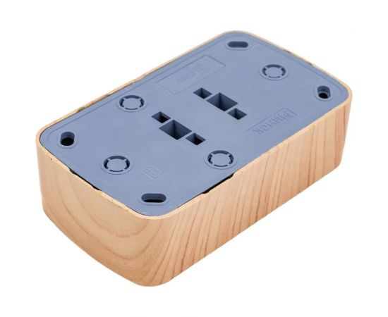 2-местная розетка EKF Минск ОП 10А без заземления, светлое дерево EGR10-102-30 – изображение 4