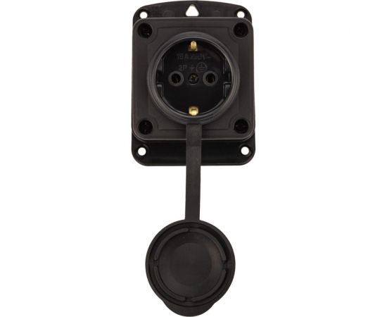 Штепсельная угловая влагозащищенная стационарная розетка PROCONNECT открытой установки, 2P+PE 230V, 16 А, IP44 каучук 111-127-4 – изображение 4