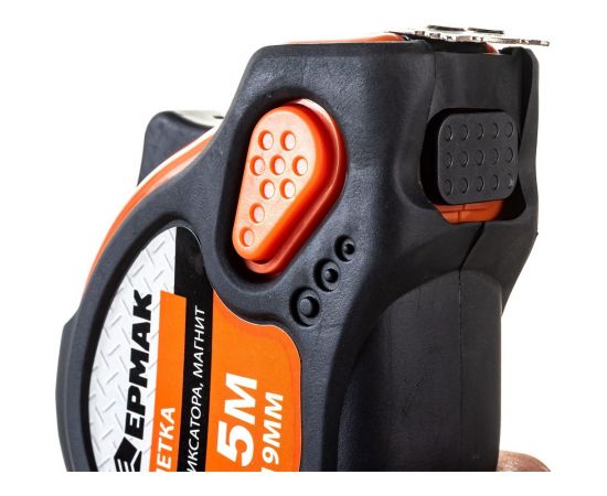 Рулетка ЕРМАК ""Магнит"", 3 фиксатора, обрезиненный корпус, 5мх19мм 658-019 – изображение 4