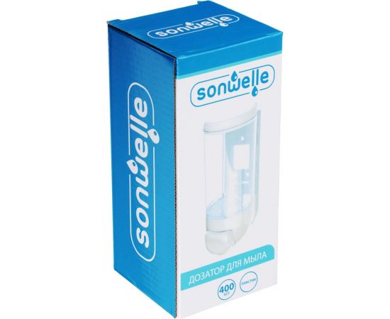Дозатор для жидкого мыла SonWelle настенный, 400 мл., белый, ПВХ 542-118 – изображение 5