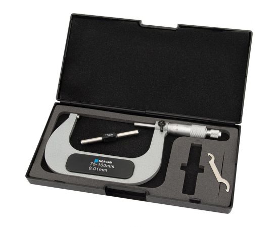 Нониусный микрометр NORGAU 75-100 мм, 0.01 мм, с поверкой 041001100/П – изображение 5