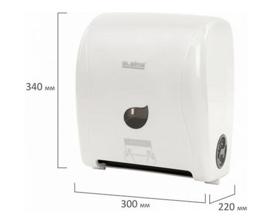 Диспенсер для полотенец в рулонах ЛАЙМА PROFESSIONAL ECO Система Н1, механический, белый 606550 – изображение 7