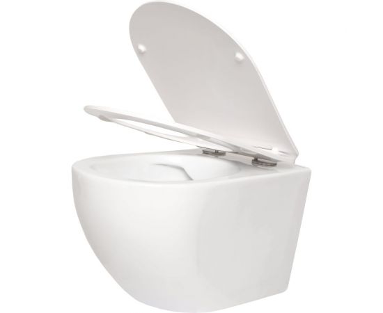 Подвесной безободковый унитаз San More Fiaba белый, с сиденьем микролифт SMT971901 – изображение 8