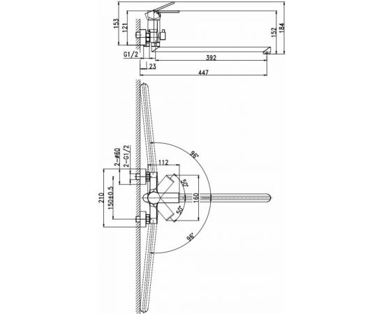 Смеситель для ванны Cersanit BRASKO с длинным изливом однорычажный 64091 – изображение 10
