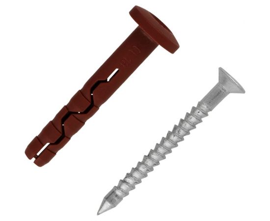 Усиленный дюбель-гвоздь с грибовидным бортиком ЕВРОПАРТНЕР нейлоновый, MULTI Pro F, 5x30 мм, 40 шт. B7 0280 