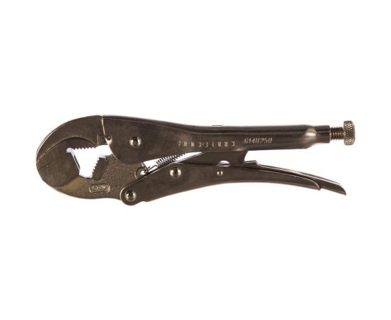 Гейферный зажим с двойным захватом и плавающей нижней губкой 10-250мм ROCKFORCE RF-614U250 