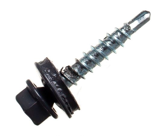 Кровельный саморез Качественный КРЕПЕЖ серый графит RAL 7024, 4.8х29 мм, 200 шт 1000697 КЧ 