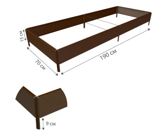 Готовая грядка Delta-Park GX 0.7х1.9 м, коричневая 30020GX_70180Br – изображение 2
