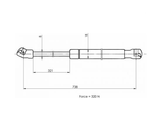 Амортизатор капота для автомобиля Volkswagen Passat B7 TRIALLI GS 1831 – изображение 2