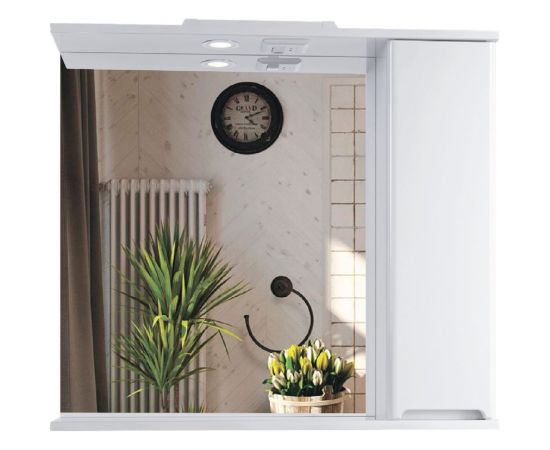 Зеркальный шкаф Sanstar Адель 80 П, 1 дверь, белый 176.1-2.4.1. – изображение 2