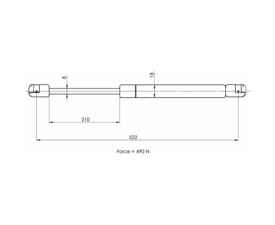 Амортизатор крышки багажника для автомобиля Skoda Yeti TRIALLI GS 1851 – изображение 2