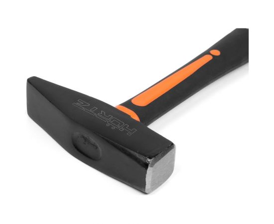 Слесарный молоток HORTZ 1.0 кг, квадратный боек, фибергласовая обрезиненная рукоятка 104352 – изображение 2
