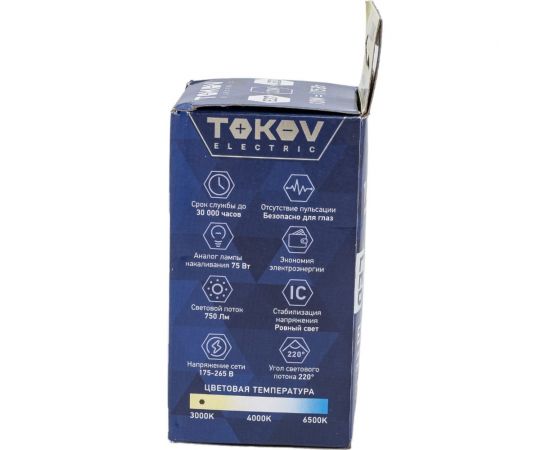 Светодиодная лампа TOKOV ELECTRIC 10Вт А60 3000К Е27 176-264В TKE-A60-E27-10-3K – изображение 3