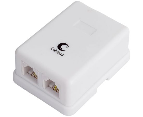 Двойная внешняя телефонная розетка RJ-12(6P4C) Cabeus белая WS-6P4C-TEL-2 – изображение 3