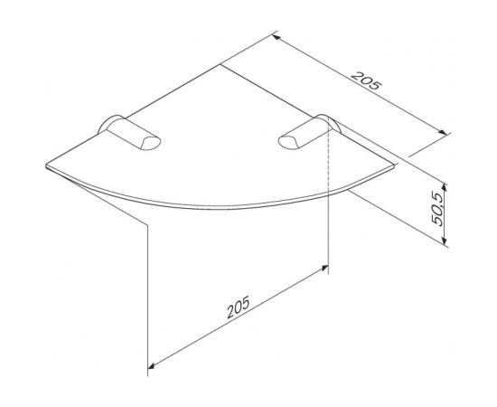 Угловая стеклянная полка AM.PM Joy 20 см A8434900 – изображение 3