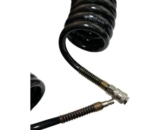 Шланг спиральный синий с быстросъемными соединениями (10 м, 10х14 мм) Pegas pneumatic 4930 – изображение 3