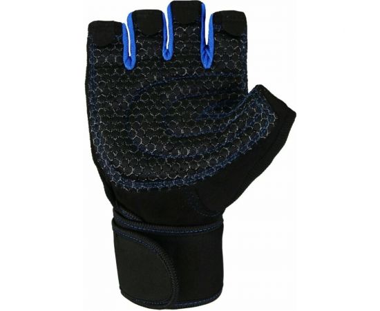 Перчатки без пальцев Ifrit FOBOS искусственная кожа/полиэстер, черный/синий, р.L Рук-603/1-L – изображение 3