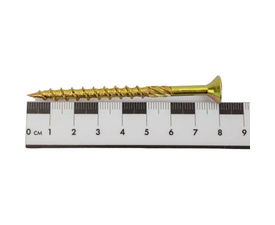 Конструкционный шуруп для дерева ЕВРОПАРТНЕР с фрезой, потайной, ж/п, Torx 30, 6,0x80 + бита, 40 шт. B3 0050 – изображение 3