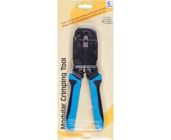 Обжимной инструмент Cabeus для RJ-45 (8р8с), RJ-11/12 (6р6с, 6р4с, 6р2с), 4р4с, 4р2с, профессиональный HT-2008A – изображение 3
