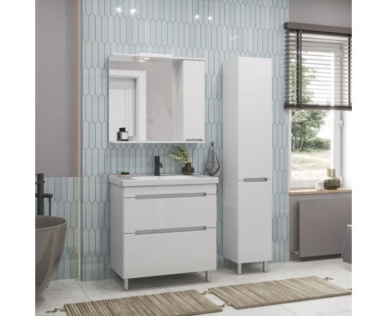 Зеркальный шкаф Sanstar Адель 80 П, 1 дверь, белый 176.1-2.4.1. – изображение 5