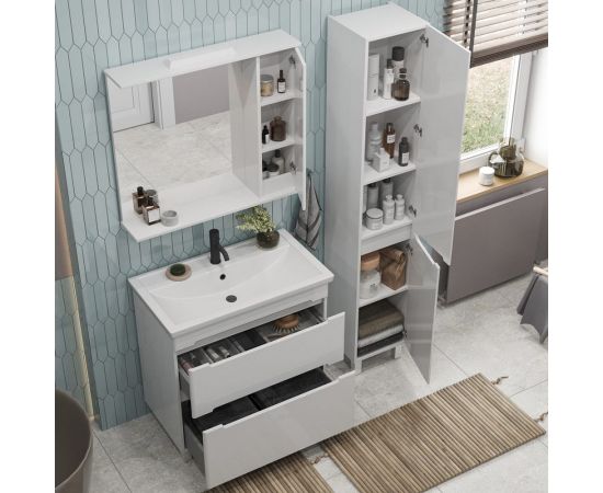 Зеркальный шкаф Sanstar Адель 80 П, 1 дверь, белый 176.1-2.4.1. – изображение 6