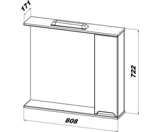 Зеркальный шкаф Sanstar Адель 80 П, 1 дверь, белый 176.1-2.4.1. – изображение 9