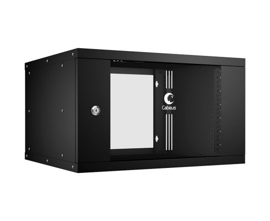 Телекоммуникационный настенный шкаф Cabeus 19"" 6U, серия LIGHT разборный, цвет черный WSC-05D-6U55/45-BK 