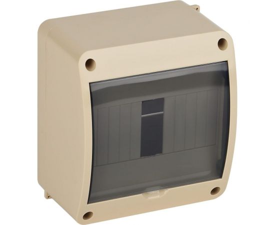 Щиток открытой проводки Рувинил Тусо на 6 модулей с вертикальной дверцей 140x125x85 мм бежевый 68306БЖ 