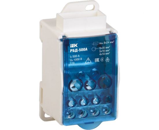 Распределительный блок на DIN-рейку IEK РБД-500А RBD-500 