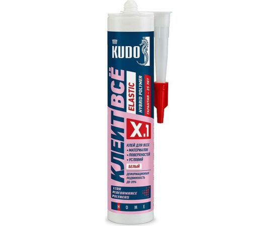 Клей на основе гибридных полимеров KUDO Клеит Все ELASTIС белый, 280 мл KX-1W 