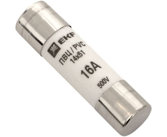 Плавкая вставка EKF цилиндрическая, ПВЦ 14х51мм, 16А, 10 шт PROxima pvc-14x51-16 