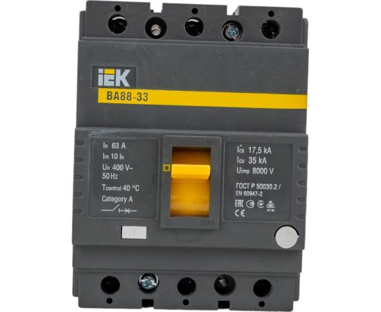Автоматический выключатель IEK ВА88-33 3Р 63А 35кА SVA20-3-0063 