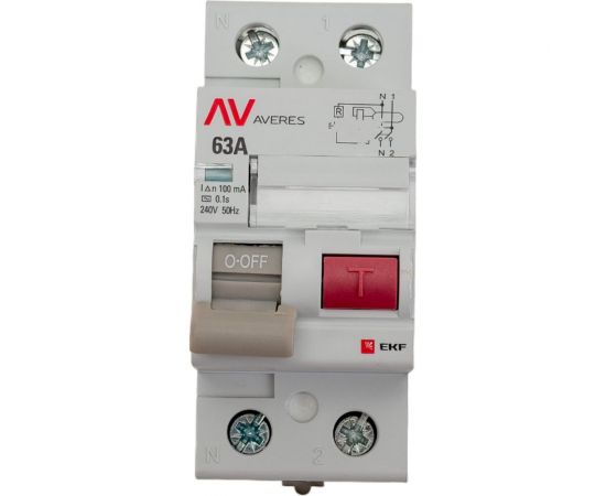 Устройство защитного отключения EKF DV 2P 63А/100мА AC AVERES SQrccb-2-63-100-ac-av 