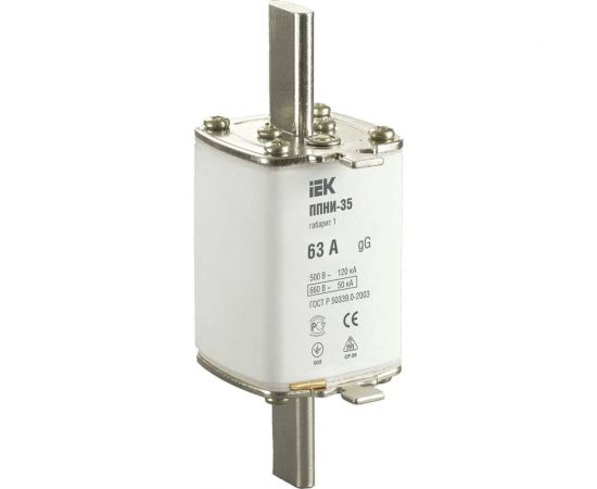 Плавкая вставка предохранителя IEK ППНИ-35 габарит 1 63А DPP30-063 