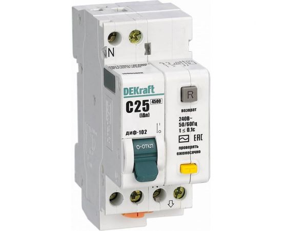Дифференциальный автомат Dekraft ДИФ102-1N-010А-030-C 16002DEK 