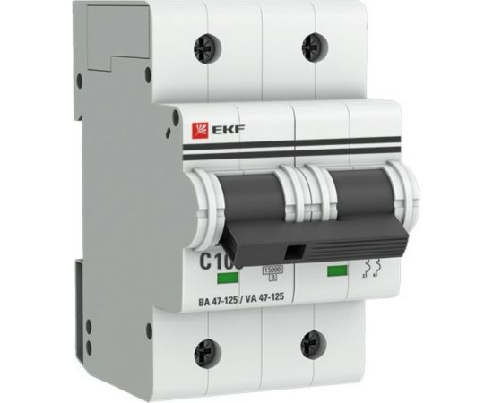 Автоматический выключатель EKF 2P 100А 15кА ВА 47-125 PROxima SQmcb47125-2-100C 