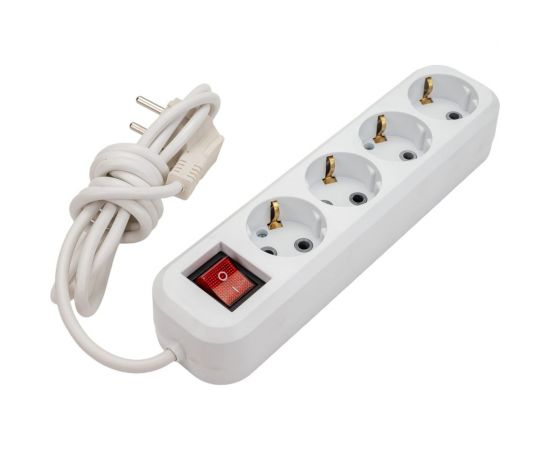 Сетевой удлинитель ПЕРЕСВЕТ+ с заземлением на 4 гнезда с переключателем шнур ПВС 3*0,75 2м 4620003921865 