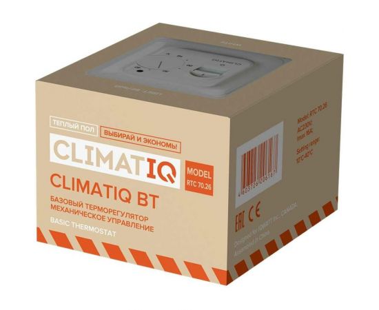 Терморегулятор для теплого пола IQWATT CLIMATIQ BT с ручным управлением, слоновая кость 20617 – изображение 2