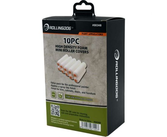 Малярный мини-валик Rollingdog Gloss-King из поролона высокой плотности, 100 мм, 10 шт, 00348 – изображение 2