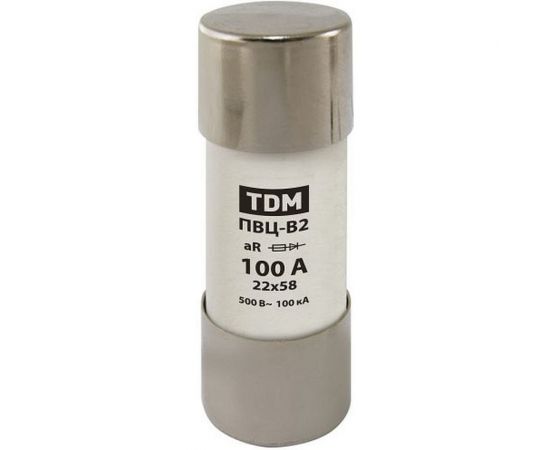 Плавкая вставка TDM ПВЦ-B2 22х58 aR быстродействующая 100А SQ0729-0062 – изображение 2