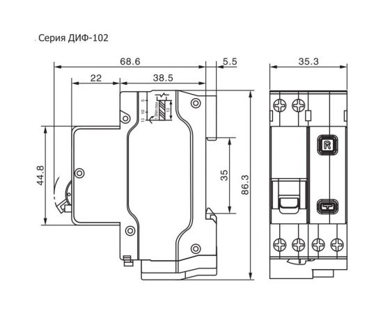 Дифференциальный автомат Dekraft ДИФ102-1N-010А-030-C 16002DEK – изображение 2