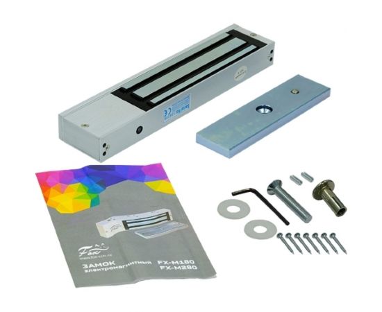 Электромагнитный замок FOX усиление на отрыв 280кг. индикатор состояния двери, контроль состояния двери, выход но и нз, напряжение 460ma 12vdc, 230ma 24vdc, 250x50x28 FX-M280 – изображение 2