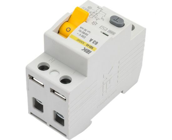 Узо IEK karat вд3-63 2p 63а 30ма 6ка тип ac MDV20-2-063-030 – изображение 3