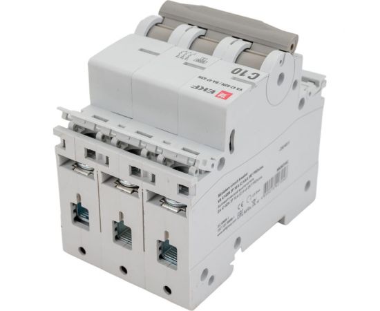 Автоматический выключатель EKF 3P 10А (C) 6кА ВА 47-63N PROxima M636310C – изображение 3