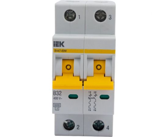 Автоматический выключатель IEK ВА47-60M 2Р 32А 6кА B MVA31-2-032-B – изображение 3