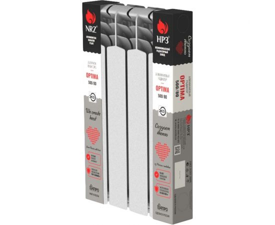 Алюминиевый радиатор Невинномысский Радиаторный Завод серия Оптима 4 секции 500/80 4603335720559 – изображение 3